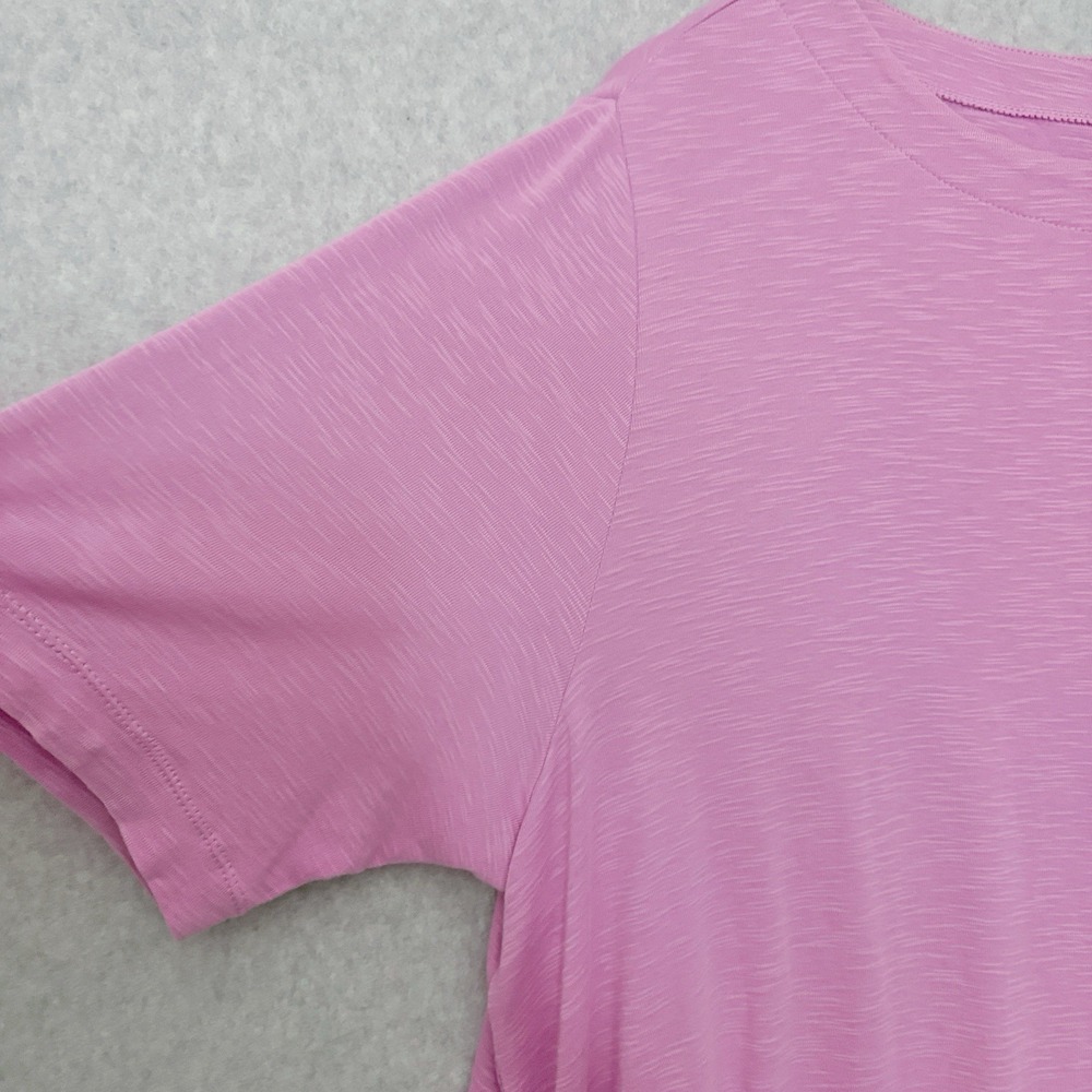 J Jill Pima Slub Elbow Sleeve Tee Sizes 2X Pink 100% Pima Cotton Top Casual - Picture 4 of 7